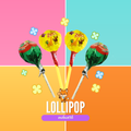 Swedish Swedies lollipop assortment with colorful, fruity candy lollipops in a variety of flavors and bright packaging.