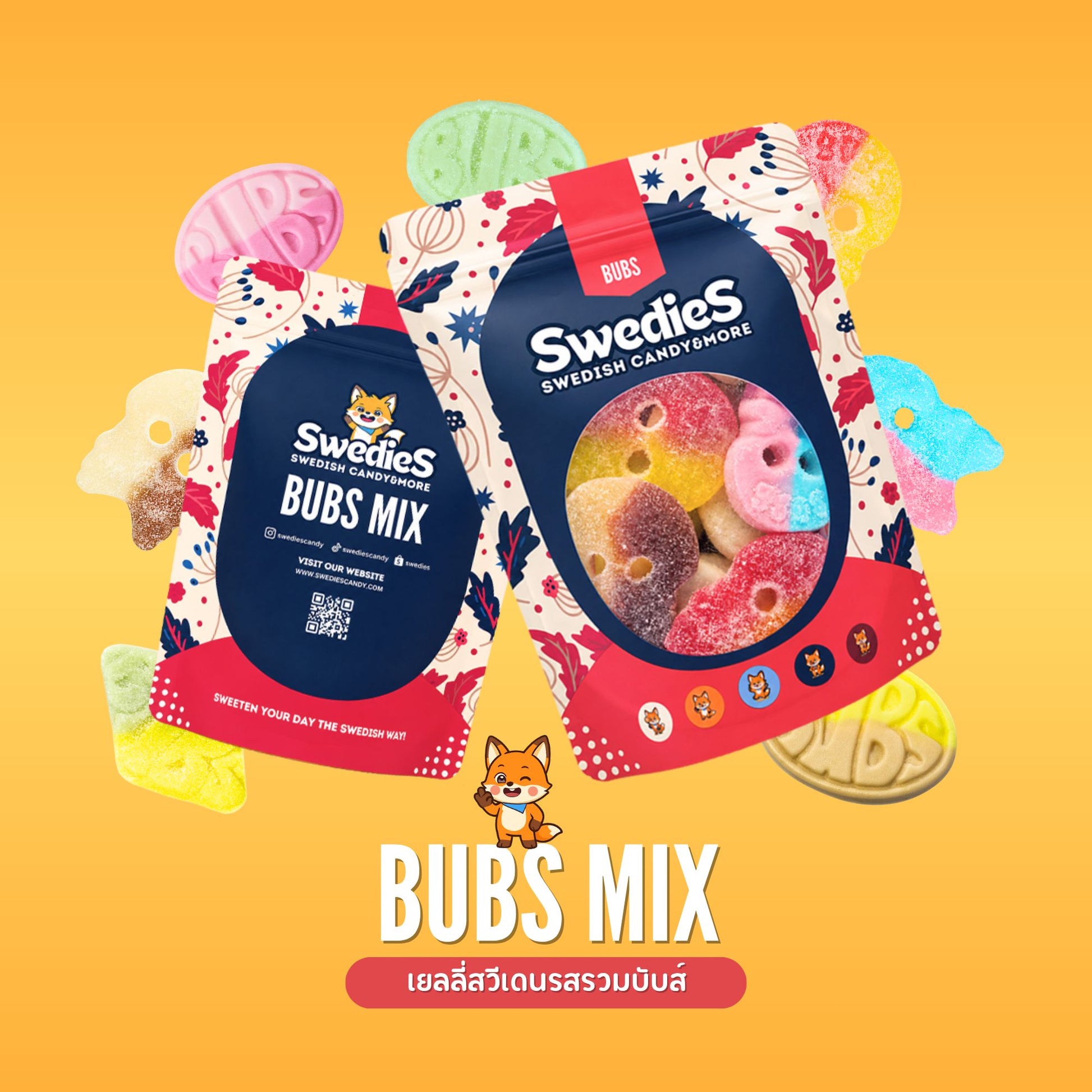 Swedies BUBS Mix vegan Swedish gummies and Scandinavian candy