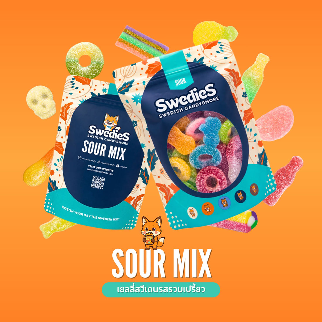 Swedies Sour Mix Swedish sour gummies and Scandinavian candy assortment