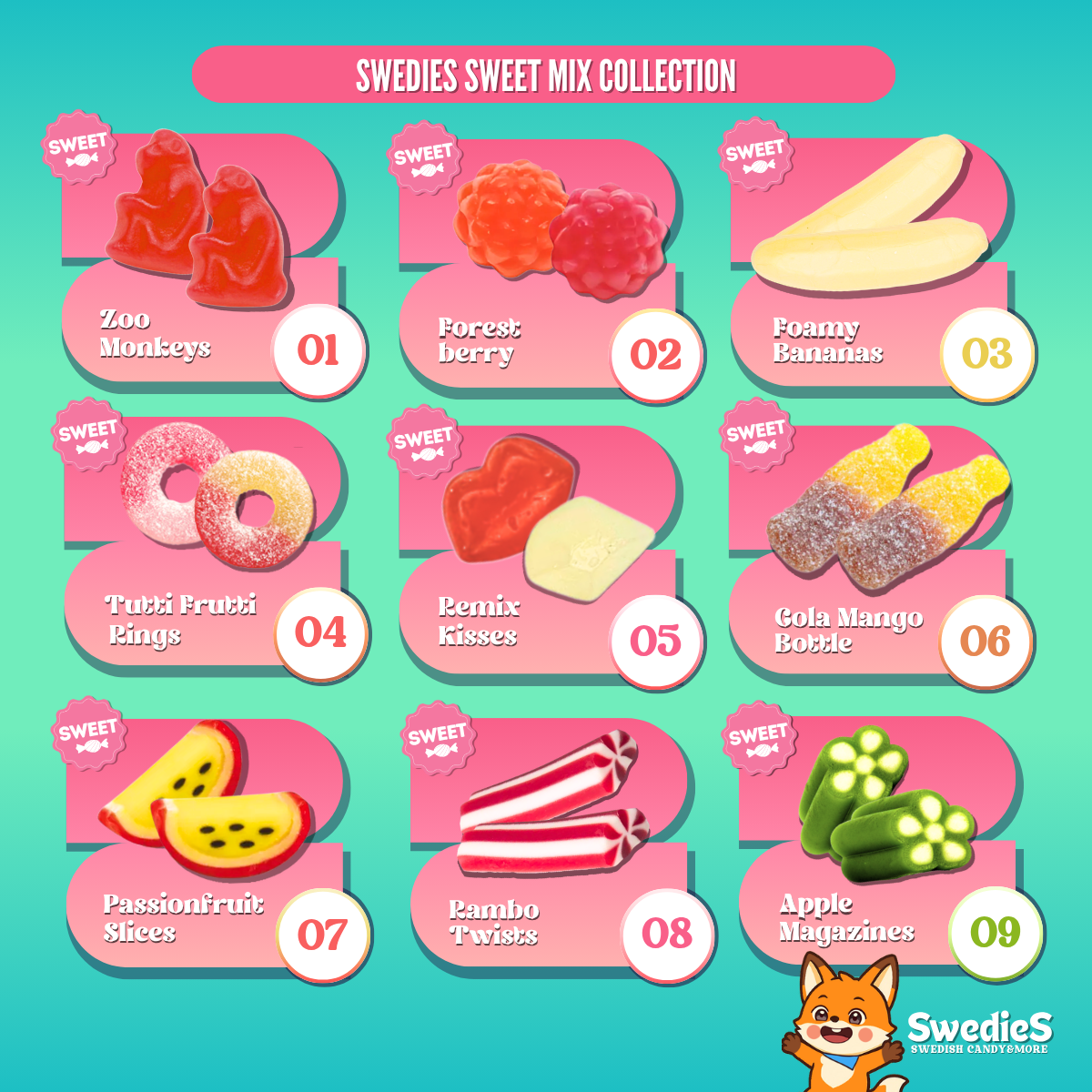 Sweet Blend vol.1-vol.6セットMIXED BY SPICY Sweet Mix | Swedish Candy by Swedies™